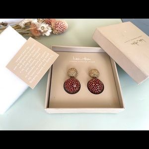 India Hicks Ruby Moon Earrings New In Box